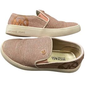 Rachel glitter slip-on sneakers in pink. 
Little Girls Size 12